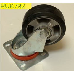 RUEDA 125/50 ALUMINIO GOMA HORQ. GIRATORIA