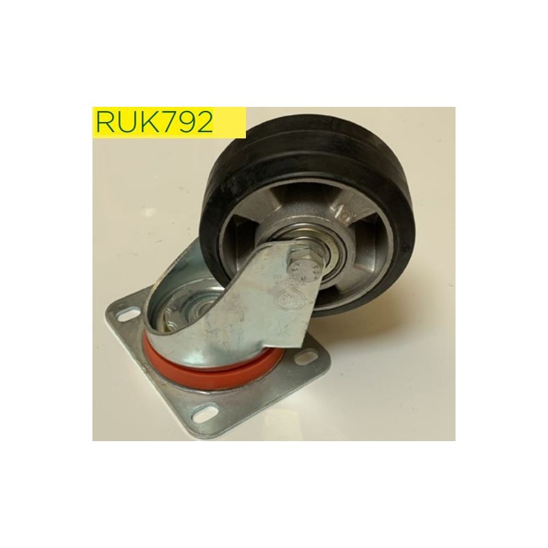 RUEDA 125/50 ALUMINIO GOMA HORQ. GIRATORIA
