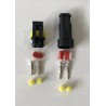 Conector estanco 2 vías M/H completo