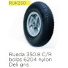 RUEDA 350.8 C/R BOLAS 6204 NYLON DELI GRIS