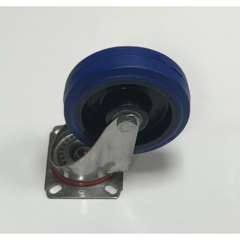 Rueda 125 X 36 goma azul H.GIRAT C/R bolas